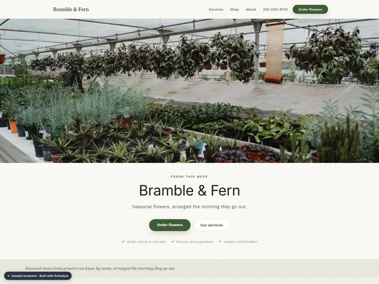 The Bramble & Fern demo site