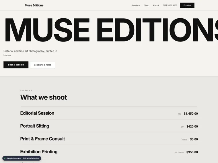 The Muse Editions demo site