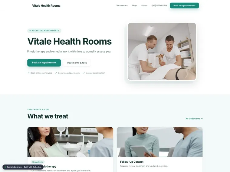 The Vitale Health Rooms demo site
